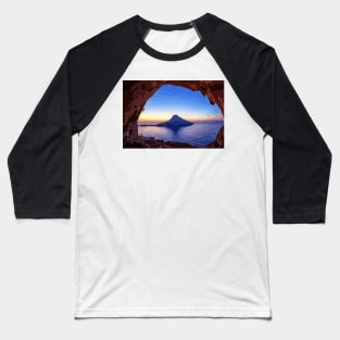 Climbing a Kalymnos Cave at Sunset Digital Painting Baseball T-Shirt